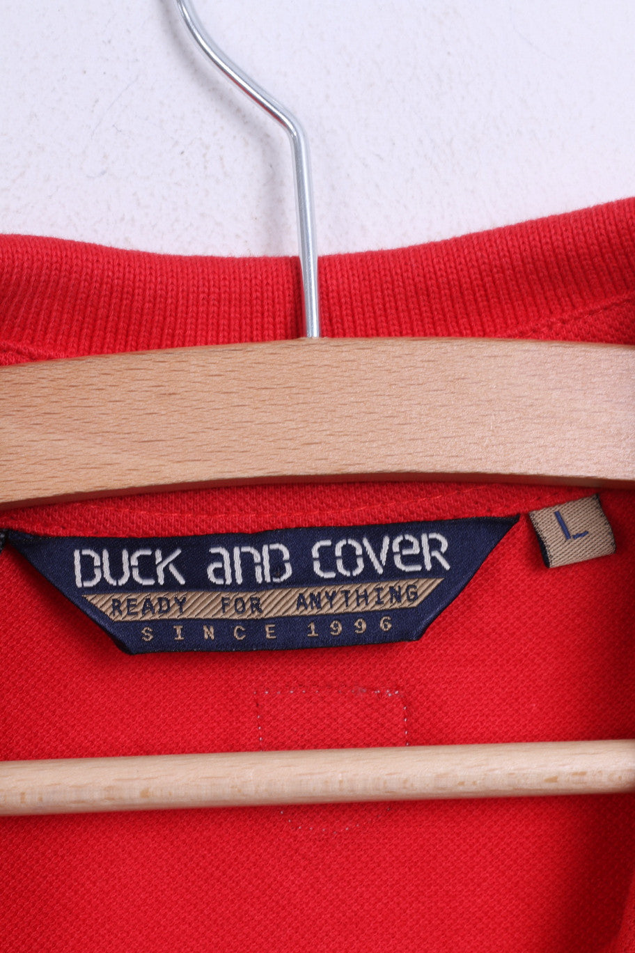 Duck and Cover Mens L Polo Shirt Red Cotton Sport - RetrospectClothes