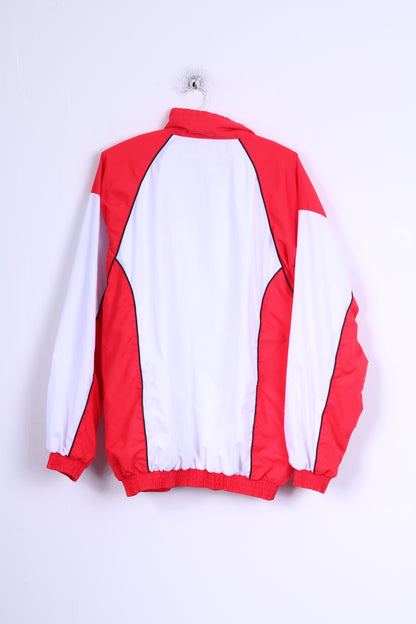 Victory Mens 54 L Track Top Jacket White Red Sportswear Lightweight