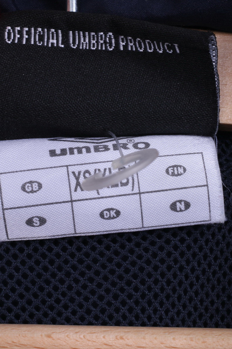 Giacca da tuta UMBRO da ragazzo XS XLB Maglietta da calcio leggera con zip blu scuro