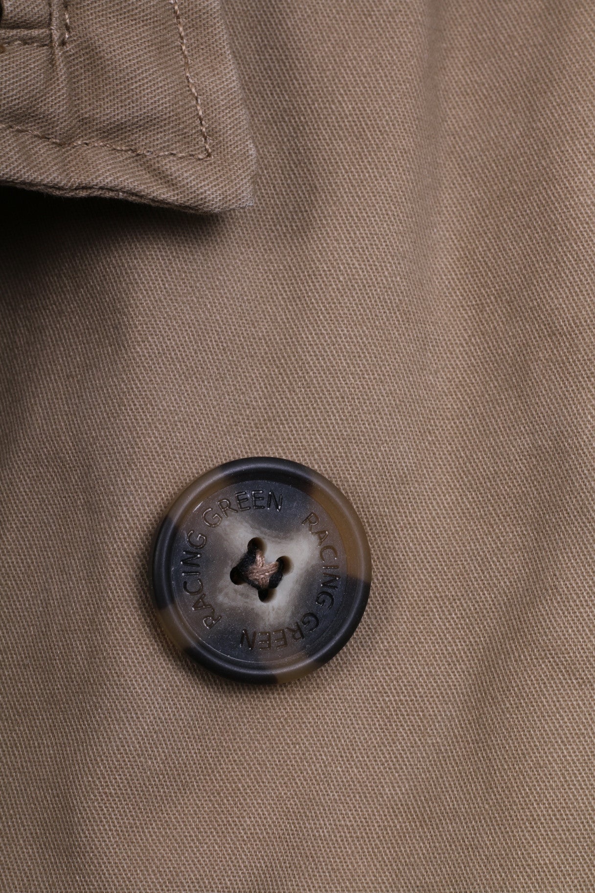 Cappotto M da donna verde corsa doppio petto imbottito beige