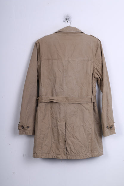 Racing Green Womens M Coat Double Breasted Beige Padded