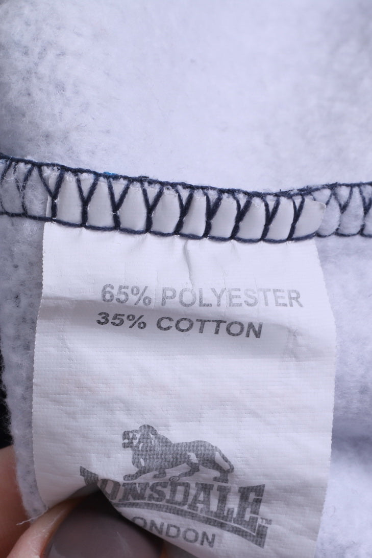 Lonsdale London Gilet sans manches en coton à capuche rayé bleu pour homme