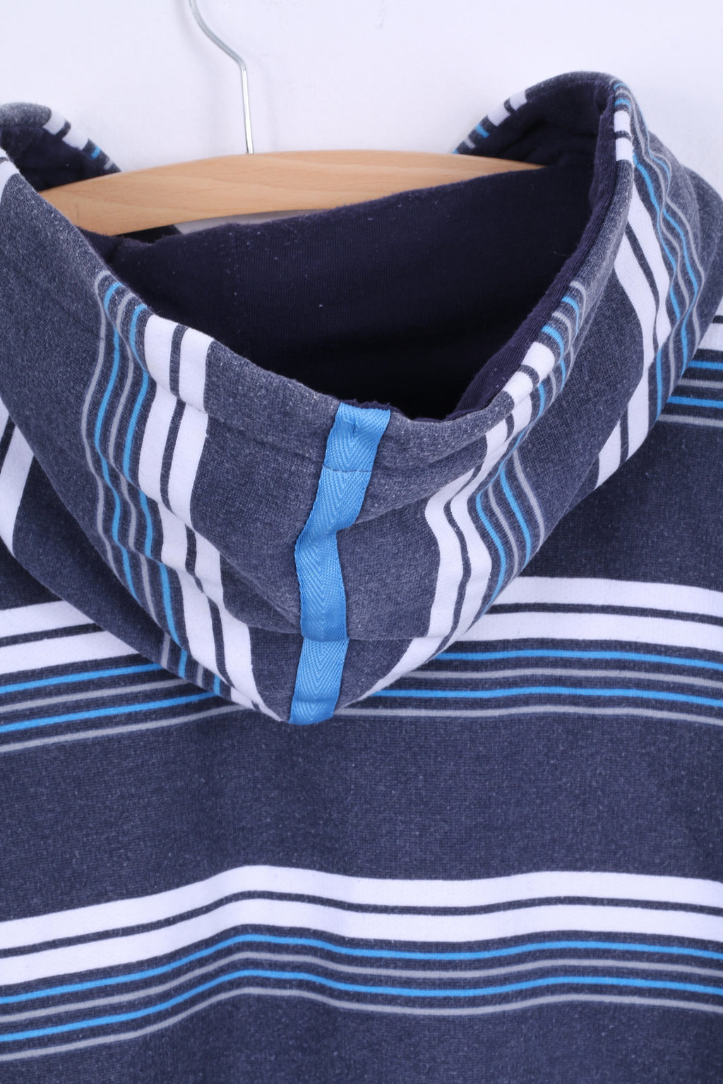 Lonsdale London Gilet sans manches en coton à capuche rayé bleu pour homme