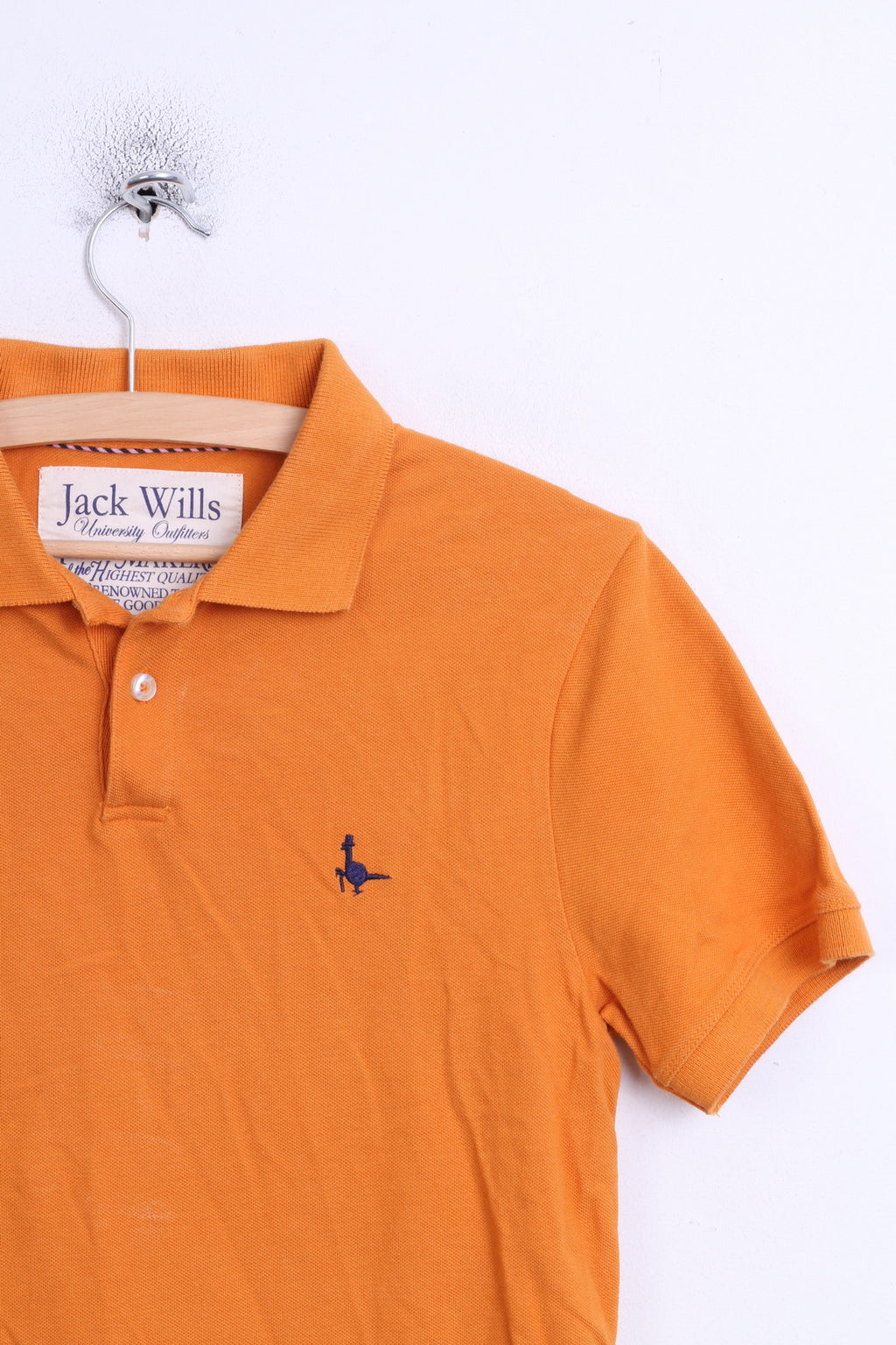 Jack Willis Mens XS Polo Shirt Orange Cotton University Oufitters
