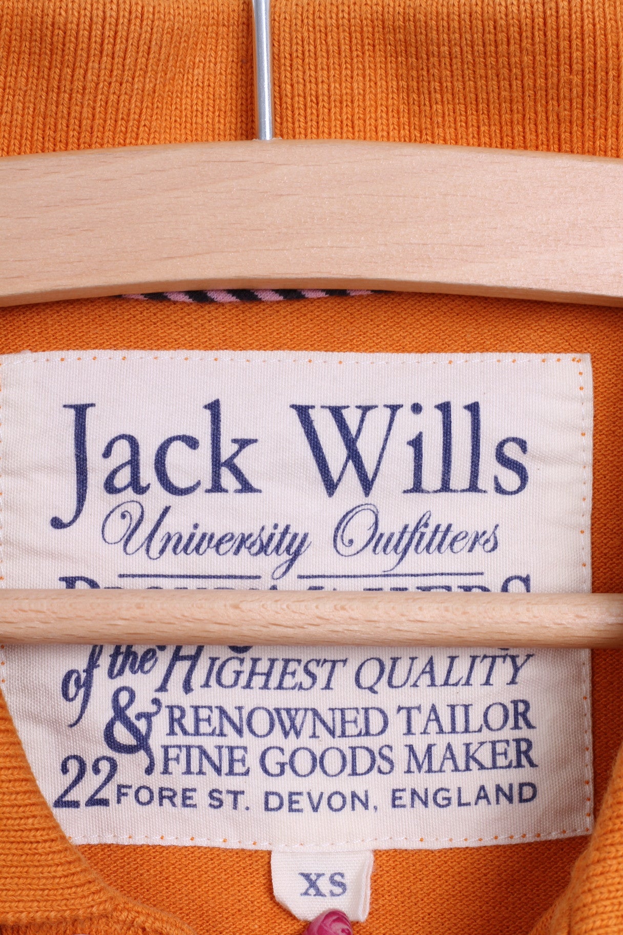Jack Willis Polo XS Homme Orange Coton University Oufitters