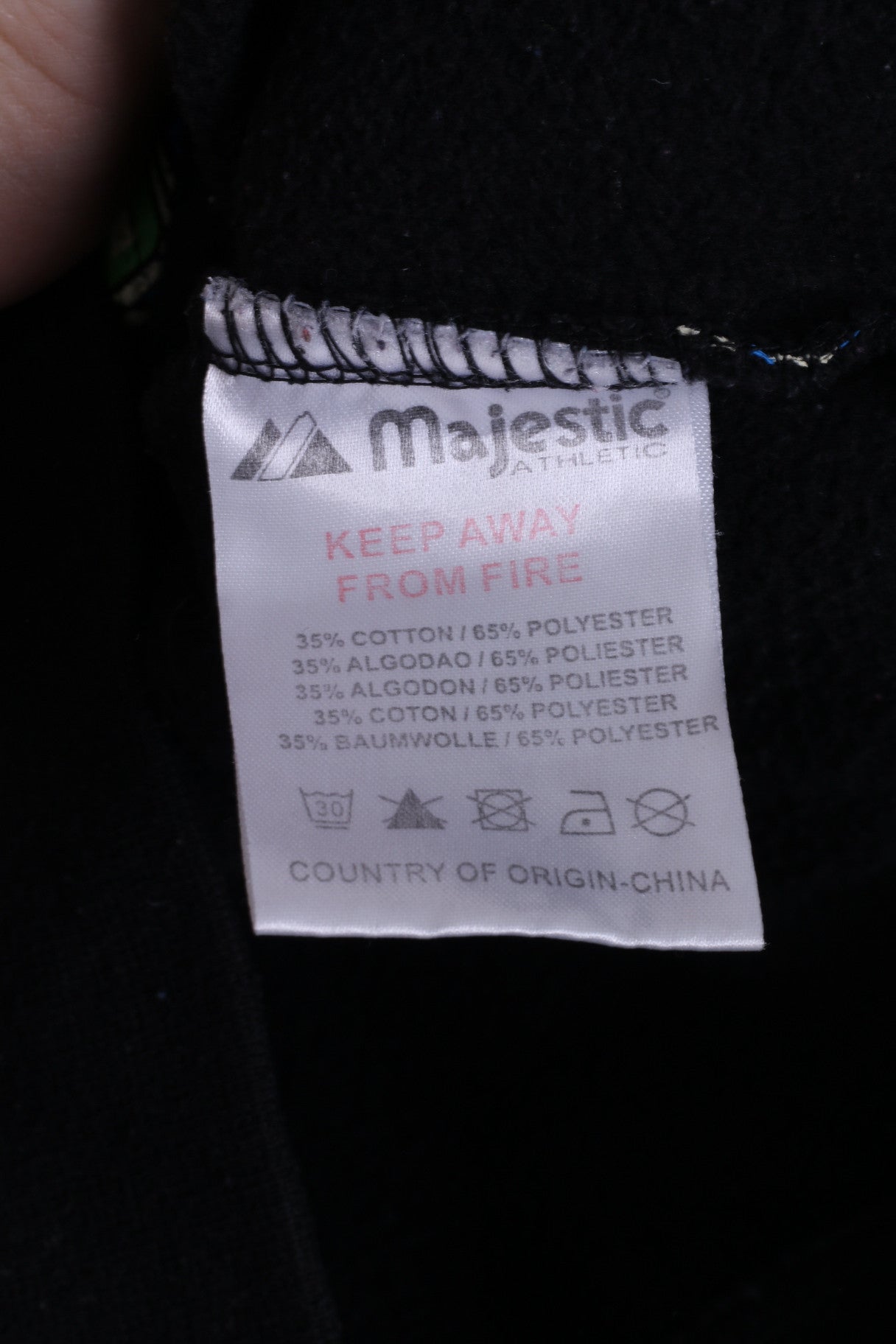 Felpa Majestic Athletic Boys M Felpa nera con cappuccio NY Maglione sportivo