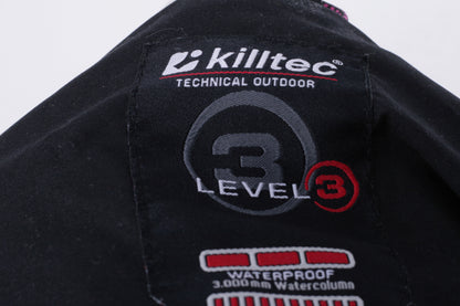 Killtec Womens L 14 Jacket Hood Full Zipper Black Waterproof - RetrospectClothes