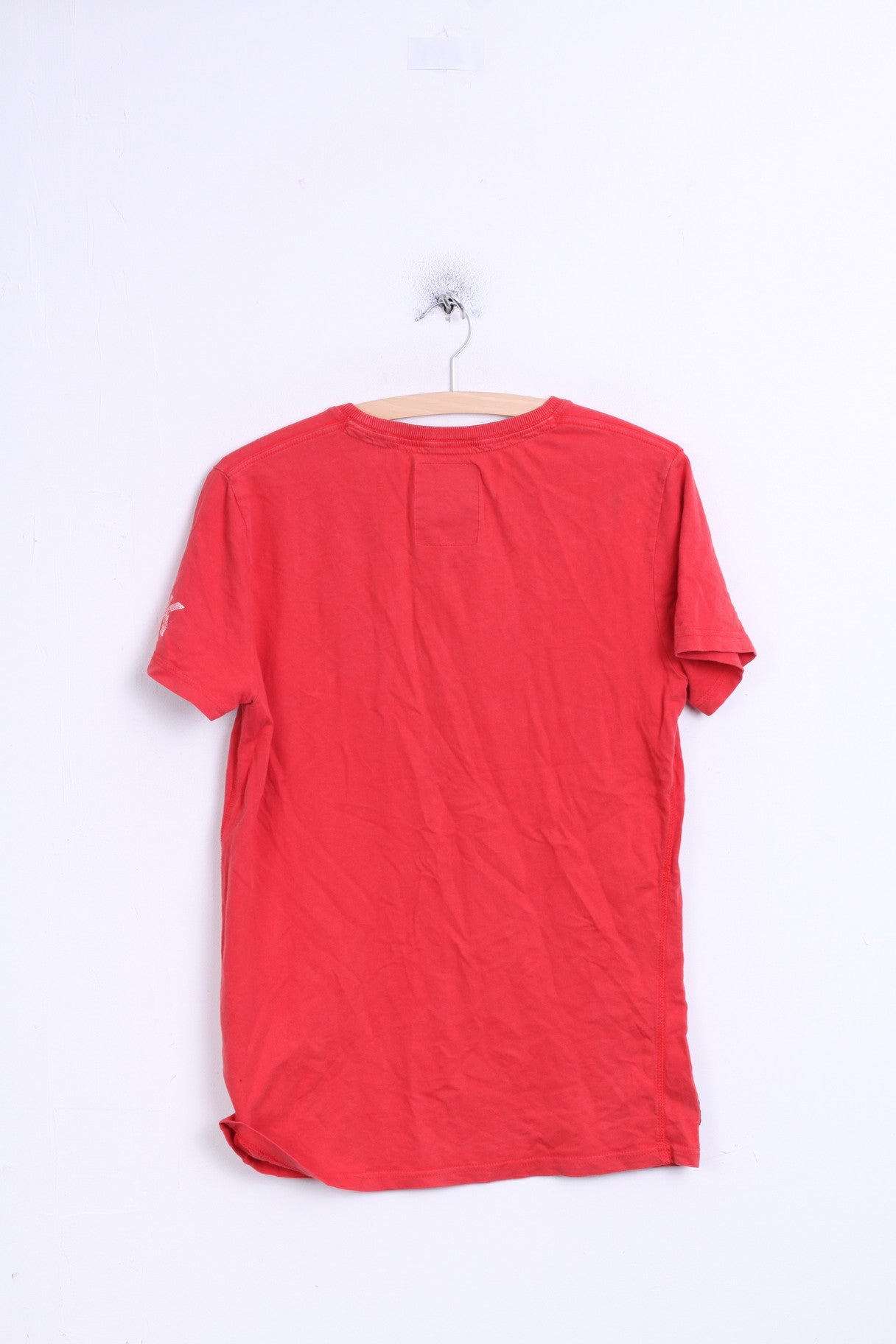 Superdry T-Shirt M Homme Rouge Col Ras du Cou Coton