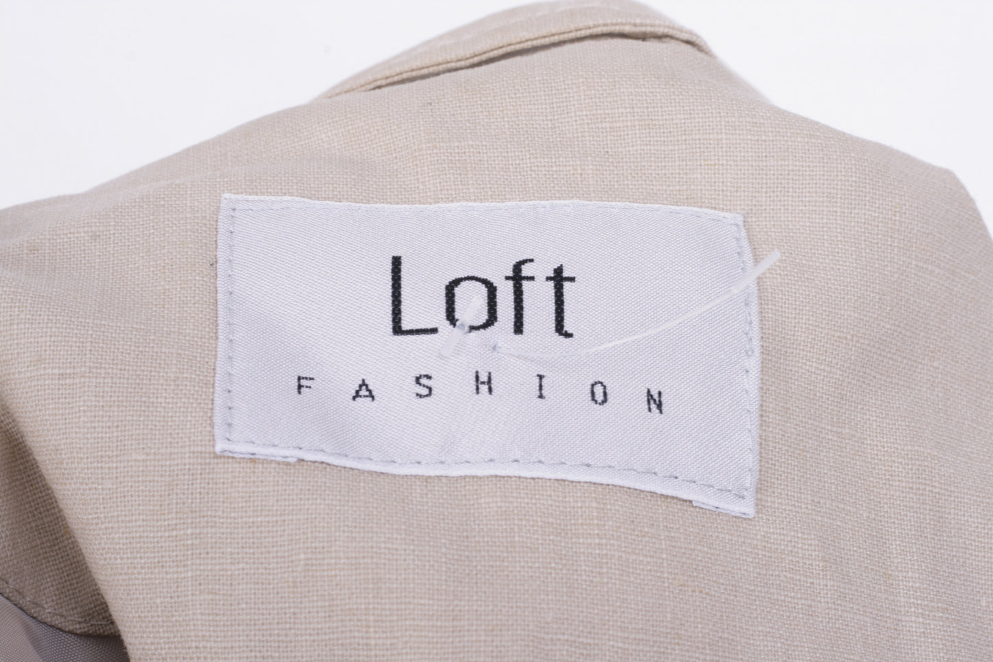 Loft Fashion Womens 42 L Coat Jacket Beige Full Zipper Linen - RetrospectClothes