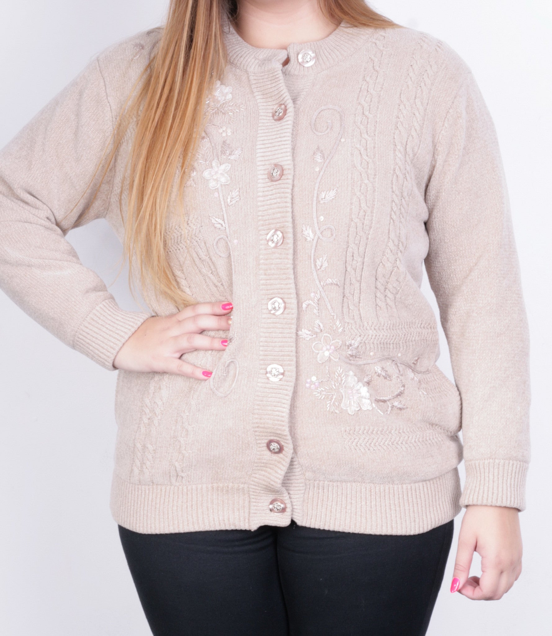 Paramour Womens XL Jumper Beige Sweater Vintage - RetrospectClothes