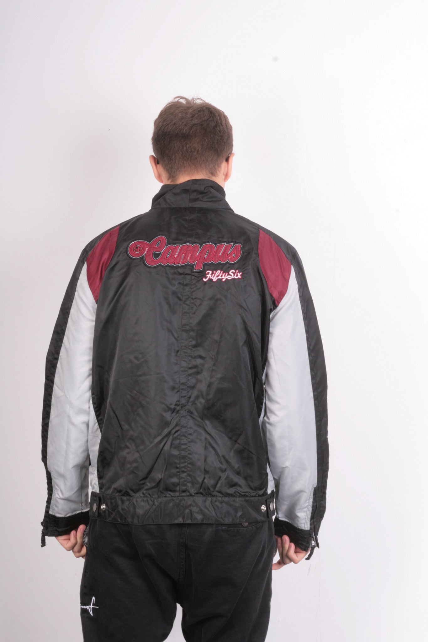 House Mens XXL Jacket Campus Fifty Six Black College Waterproof Nylon - RetrospectClothes