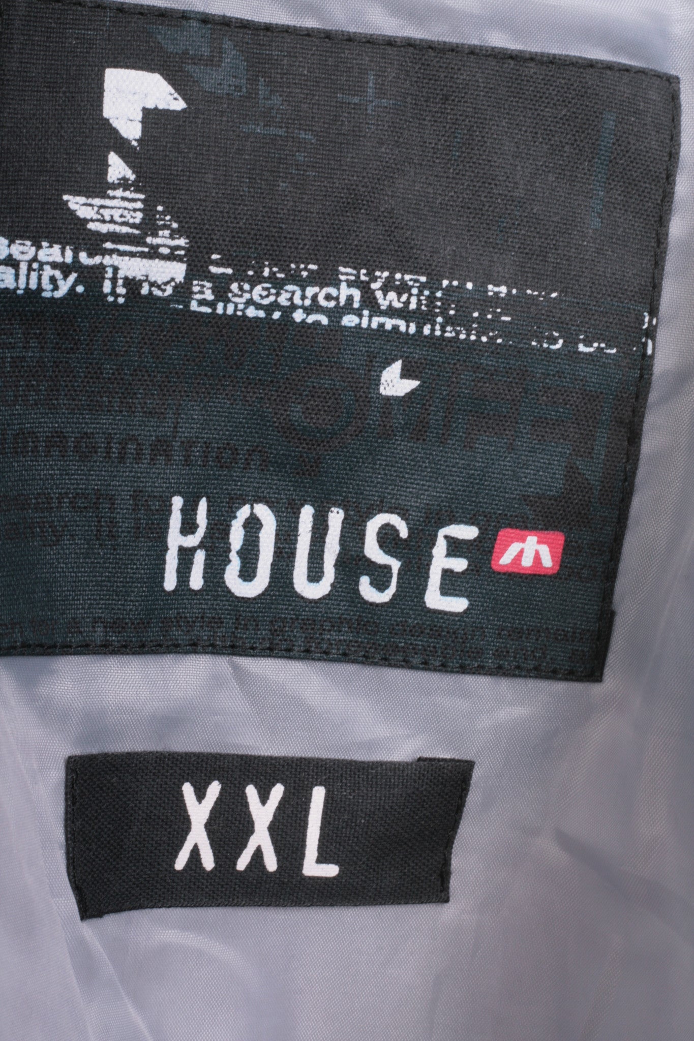 House Mens XXL Jacket Campus Fifty Six Black College Waterproof Nylon - RetrospectClothes