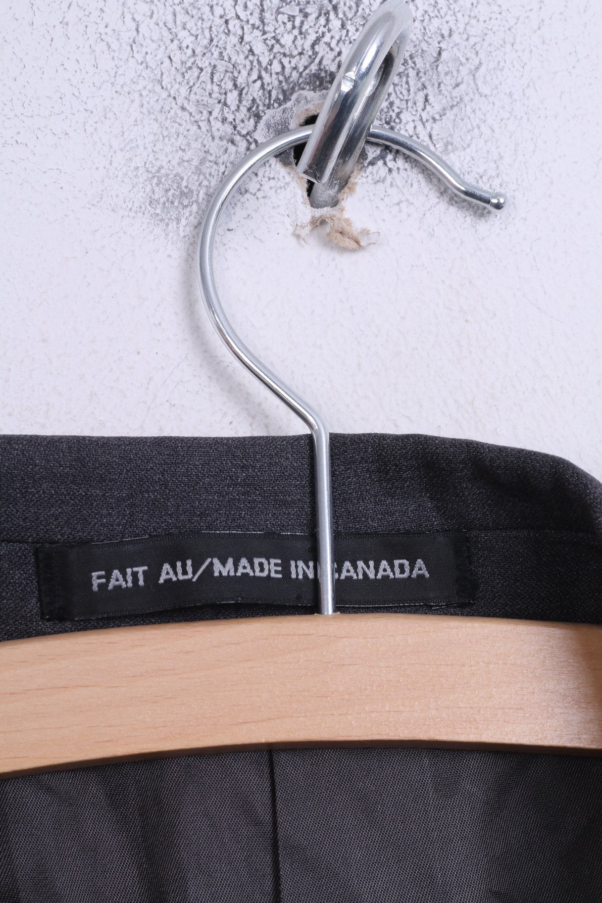 Jones Hommes 44 XL Veste Blazer Top Costume Gris Simple Boutonnage Laine