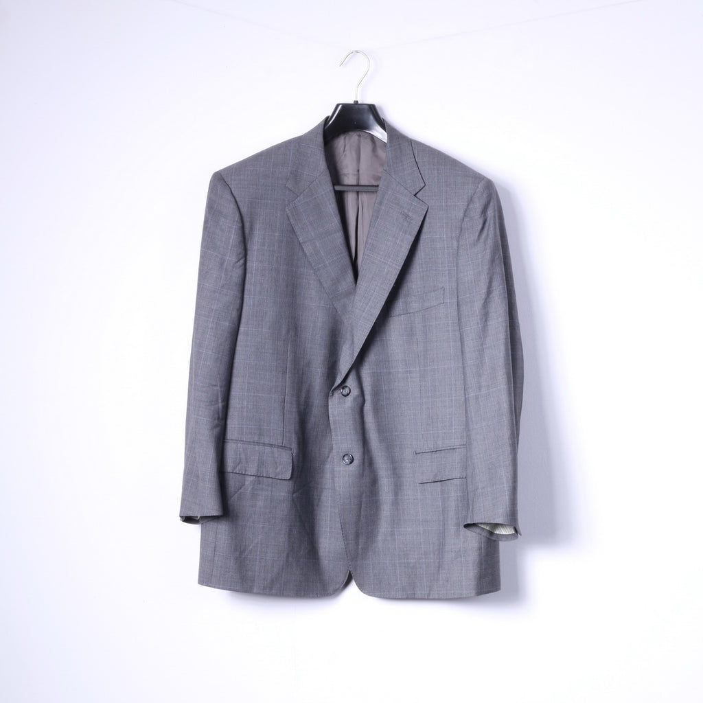 Corneliani Hommes 29 48 Blazer Gris Laine Super120s Extrafine Merinos Italie Veste