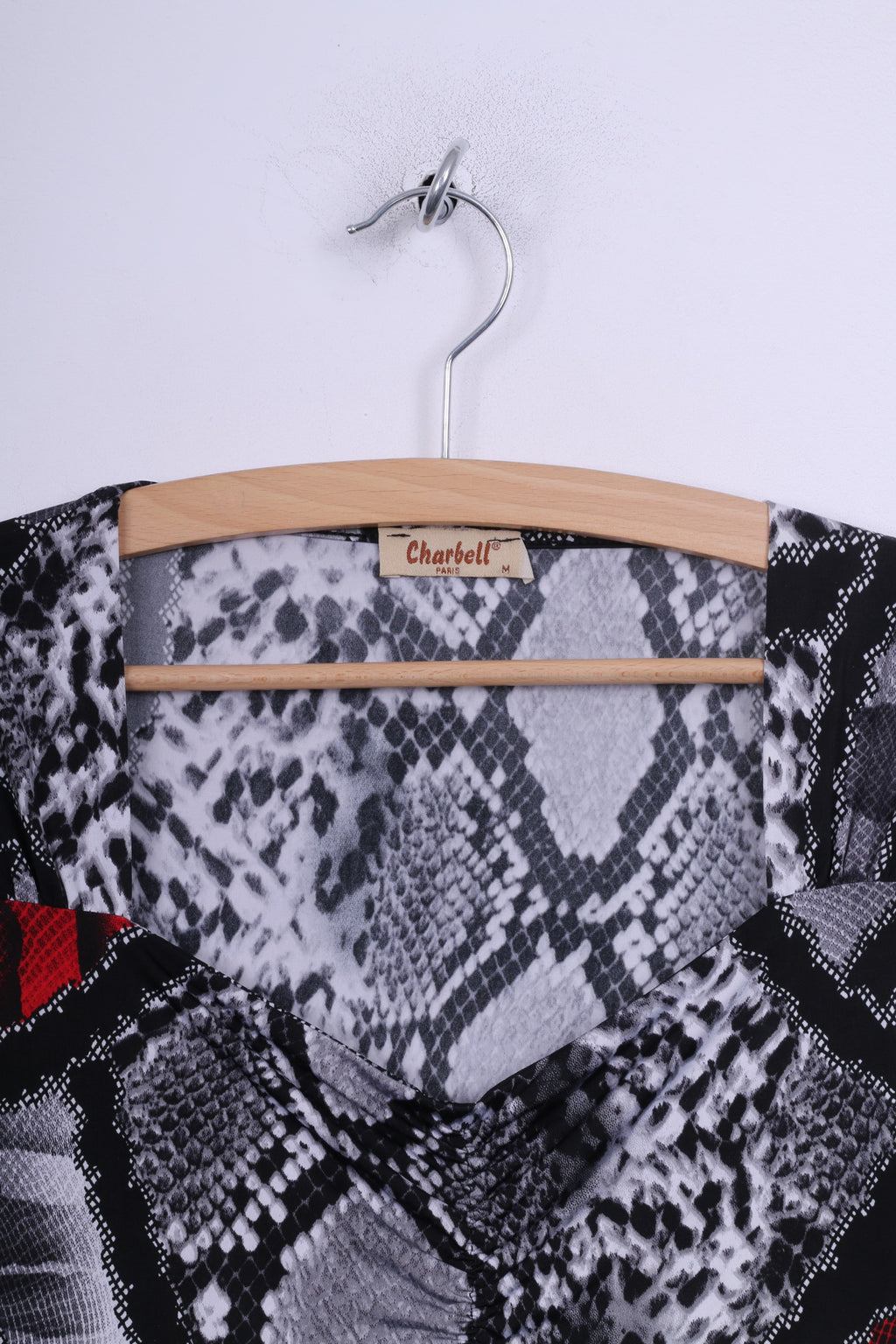 Charbell Paris Womens M Blouse Snake Print Long Sleeve