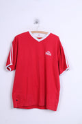 Lonsdale London Mens L Shirt Red V Neck Sport Training