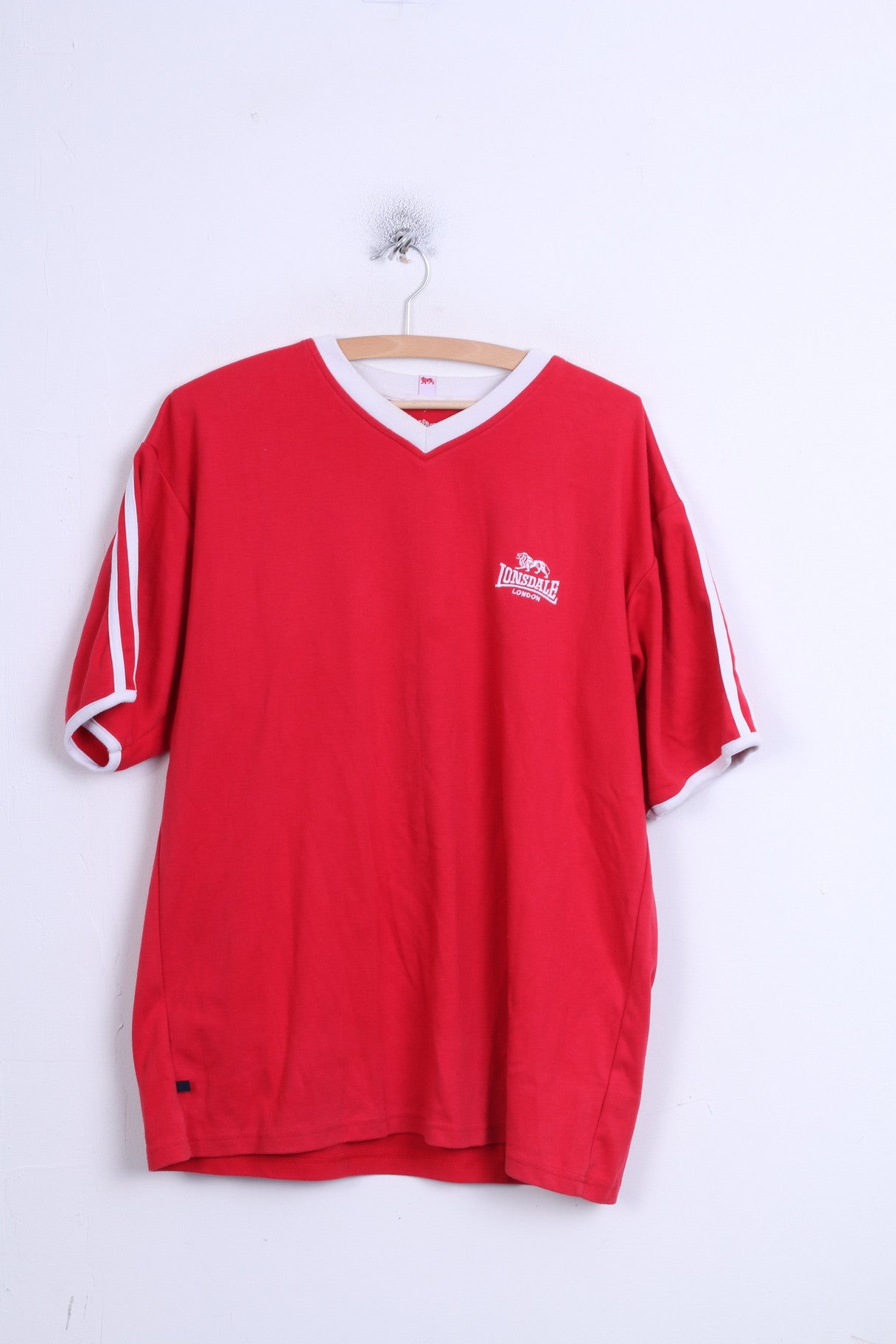 Lonsdale London Chemise L Homme Rouge Col V Sport Training