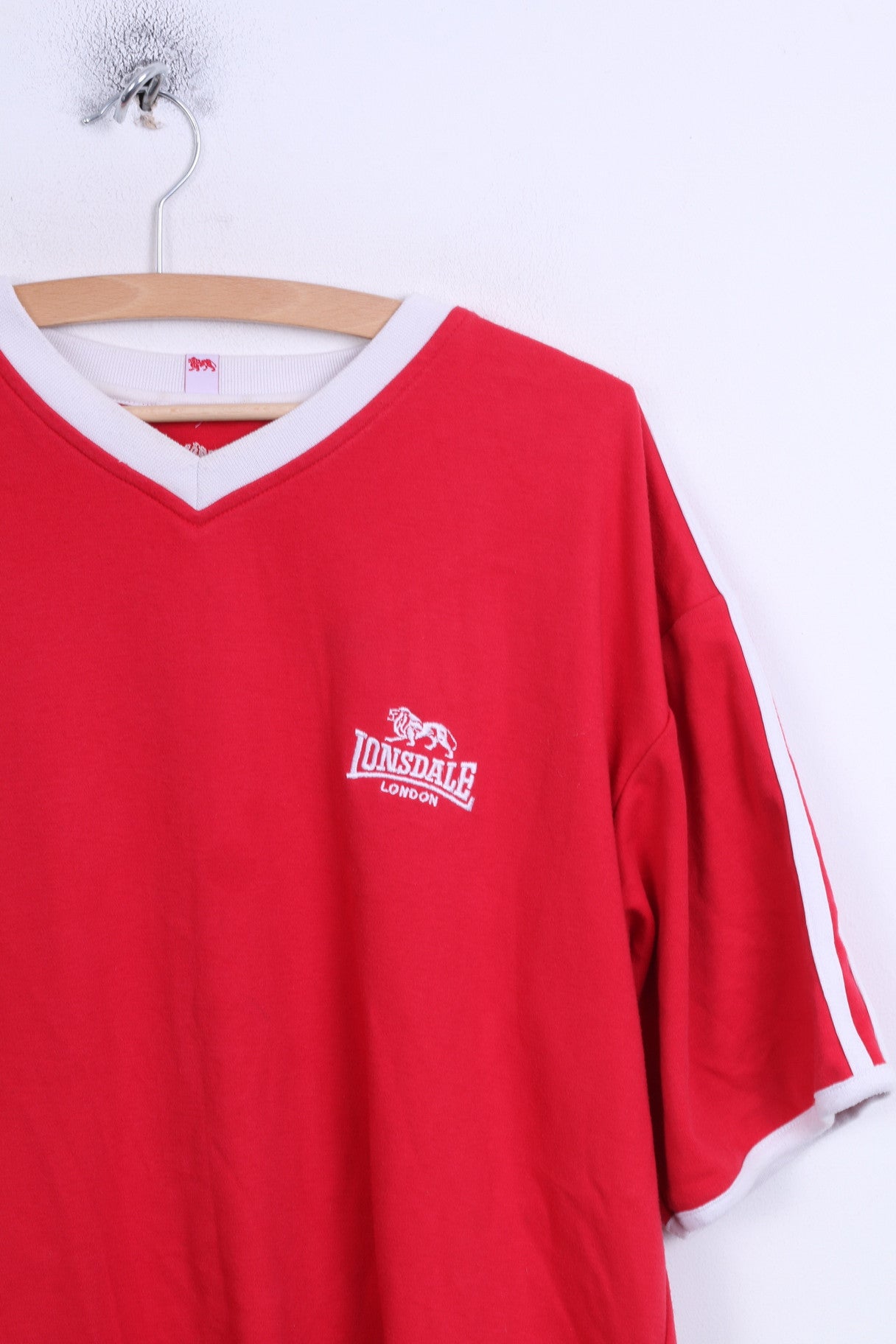 Lonsdale London Chemise L Homme Rouge Col V Sport Training