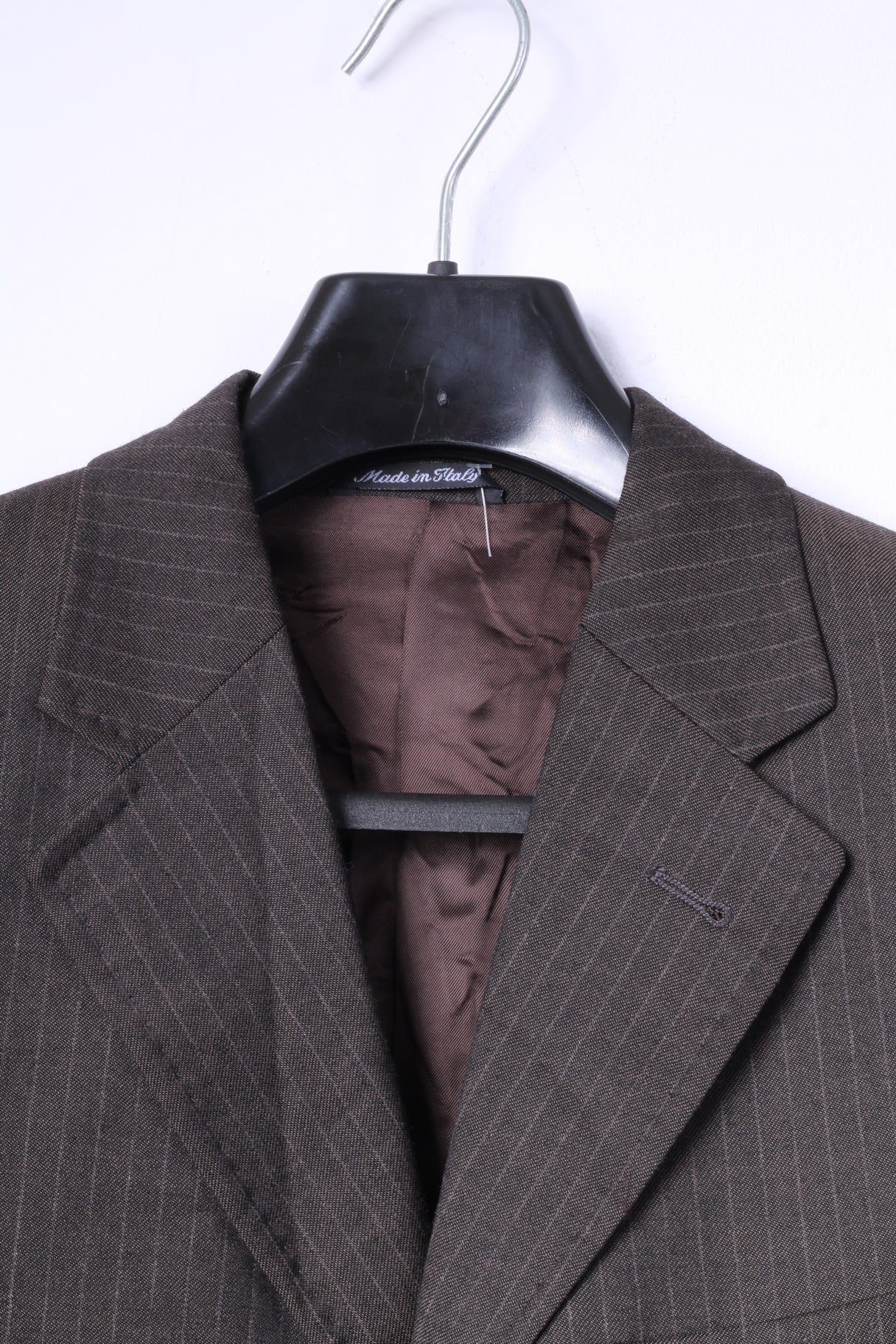 Stuvard - Mooise Angelico Men 40 Blazer Brown Vintage Super 100 Striped Italy Jacket