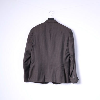 Stuvard - Mooise Angelico Men 40 Blazer Brown Vintage Super 100 Striped Italy Jacket