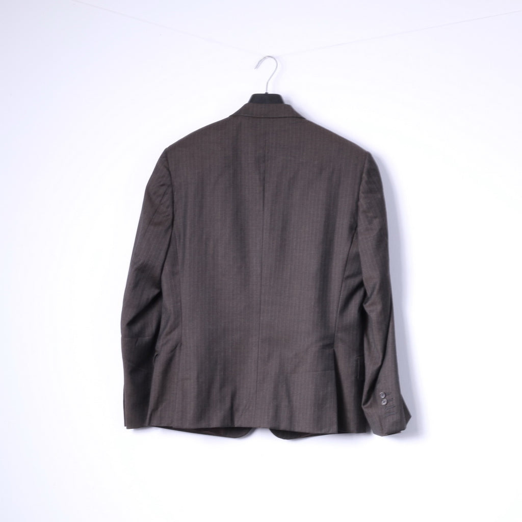 Stuvard - Mooise Angelico Hommes 40 Blazer Marron Vintage Super 100 Rayé Italie Veste