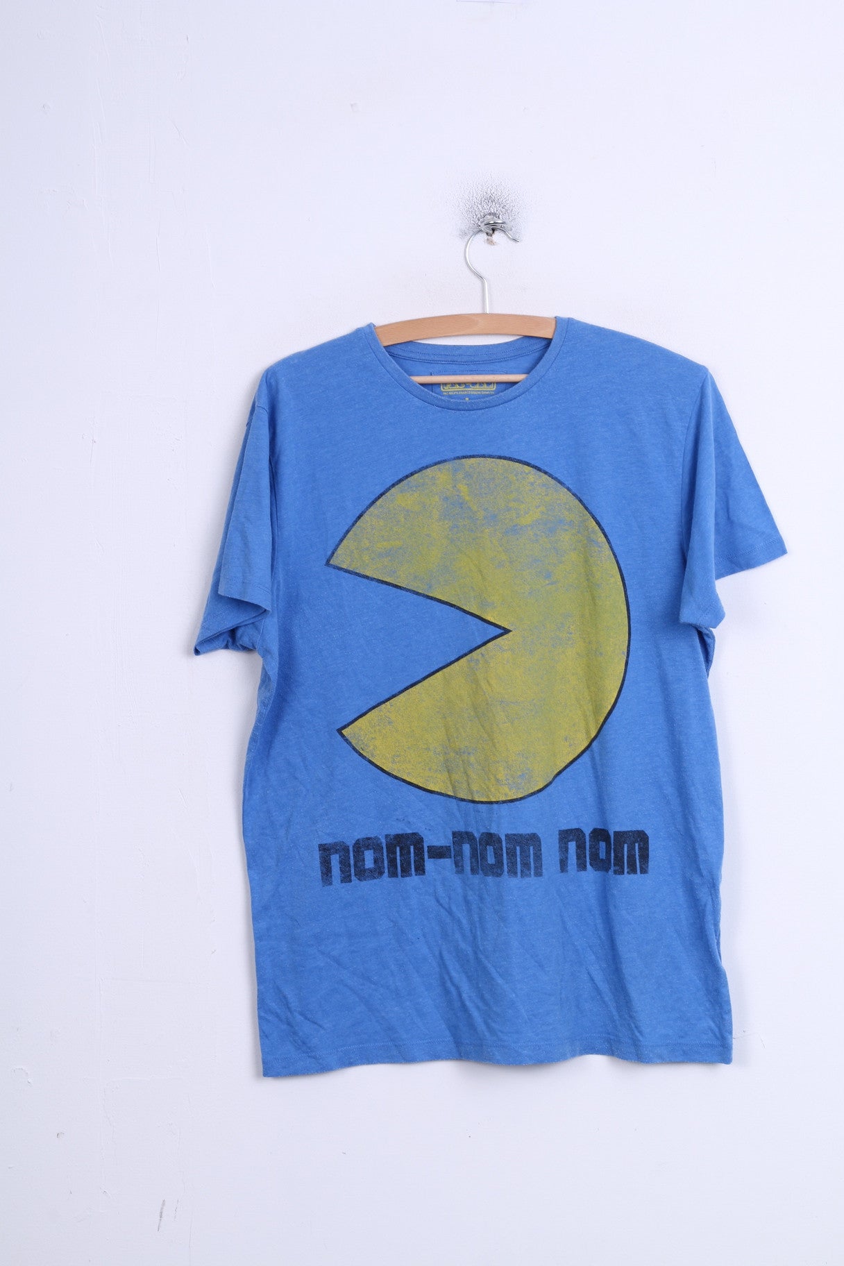 Cedar Wood State Pac-Man  Mens L Shirt Blue Crew Neck Cotton