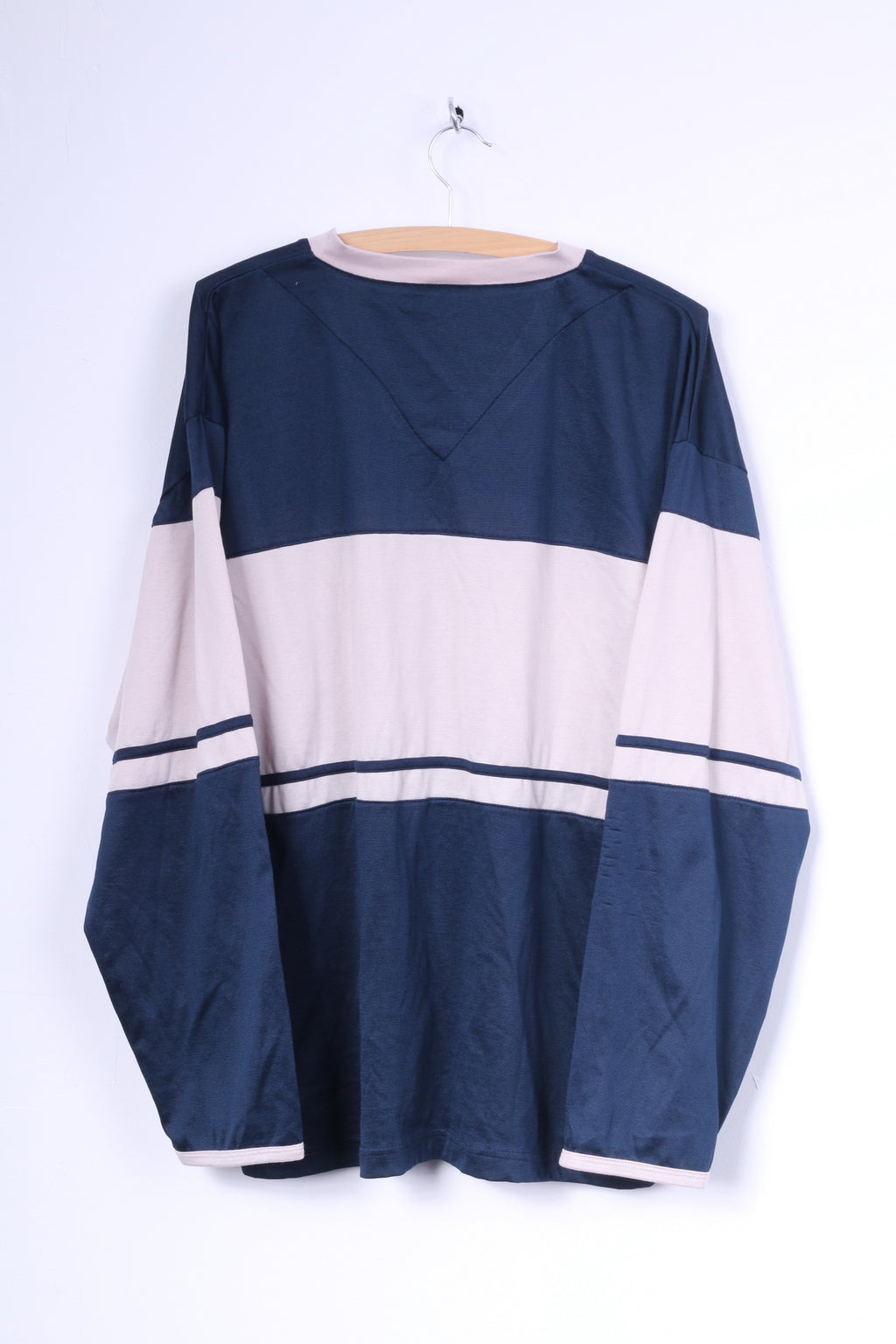 RONLEY Camicia XL da uomo a maniche lunghe con scollo a V in nylon sportiva vintage