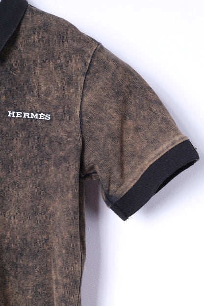 Hermes Paris Polo M Femme Coton Marron