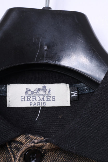 Hermes Paris Polo M Femme Coton Marron