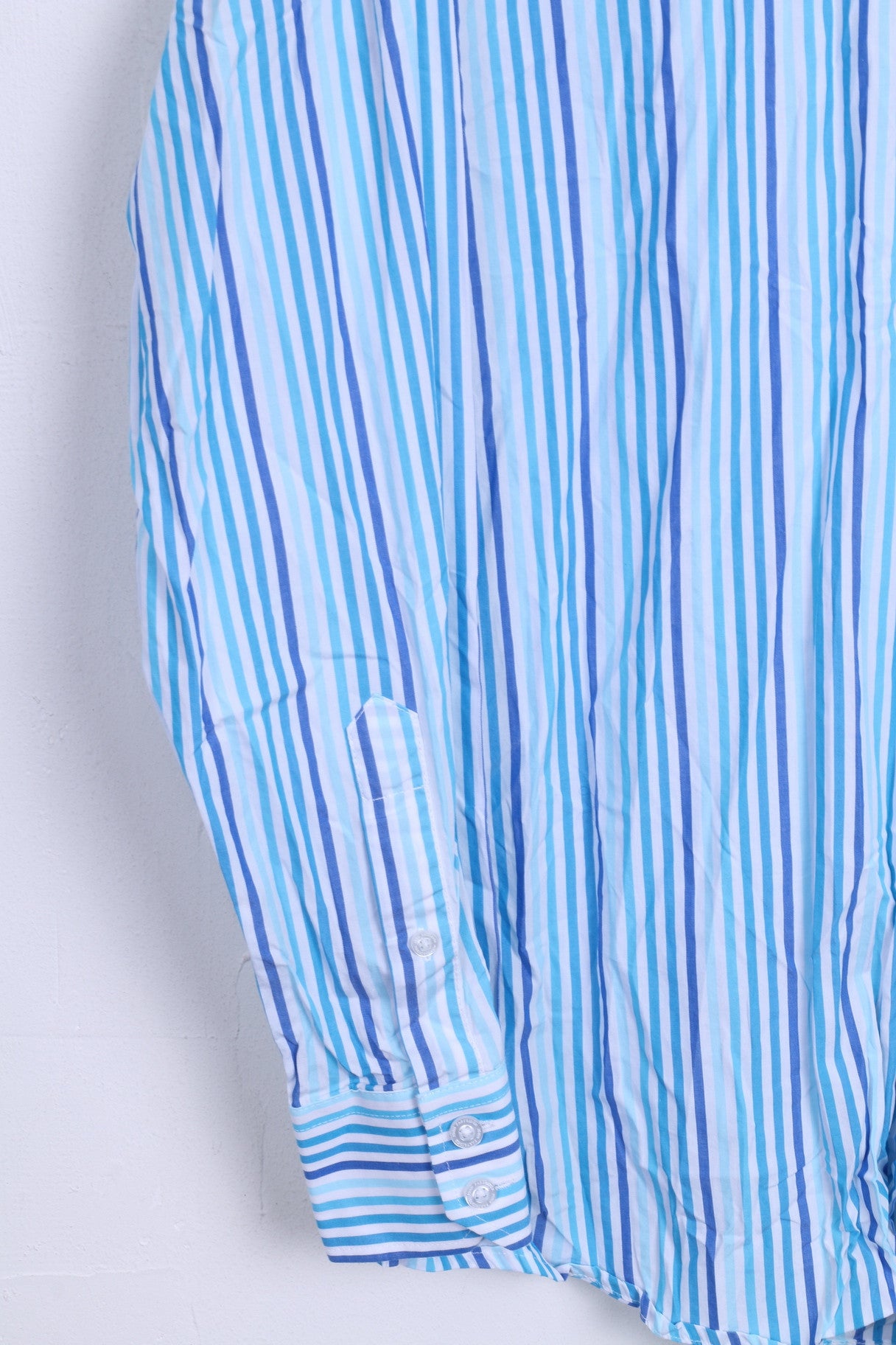 John Partridge Mens 16.5 L Casual Shirt Striped Cotton White