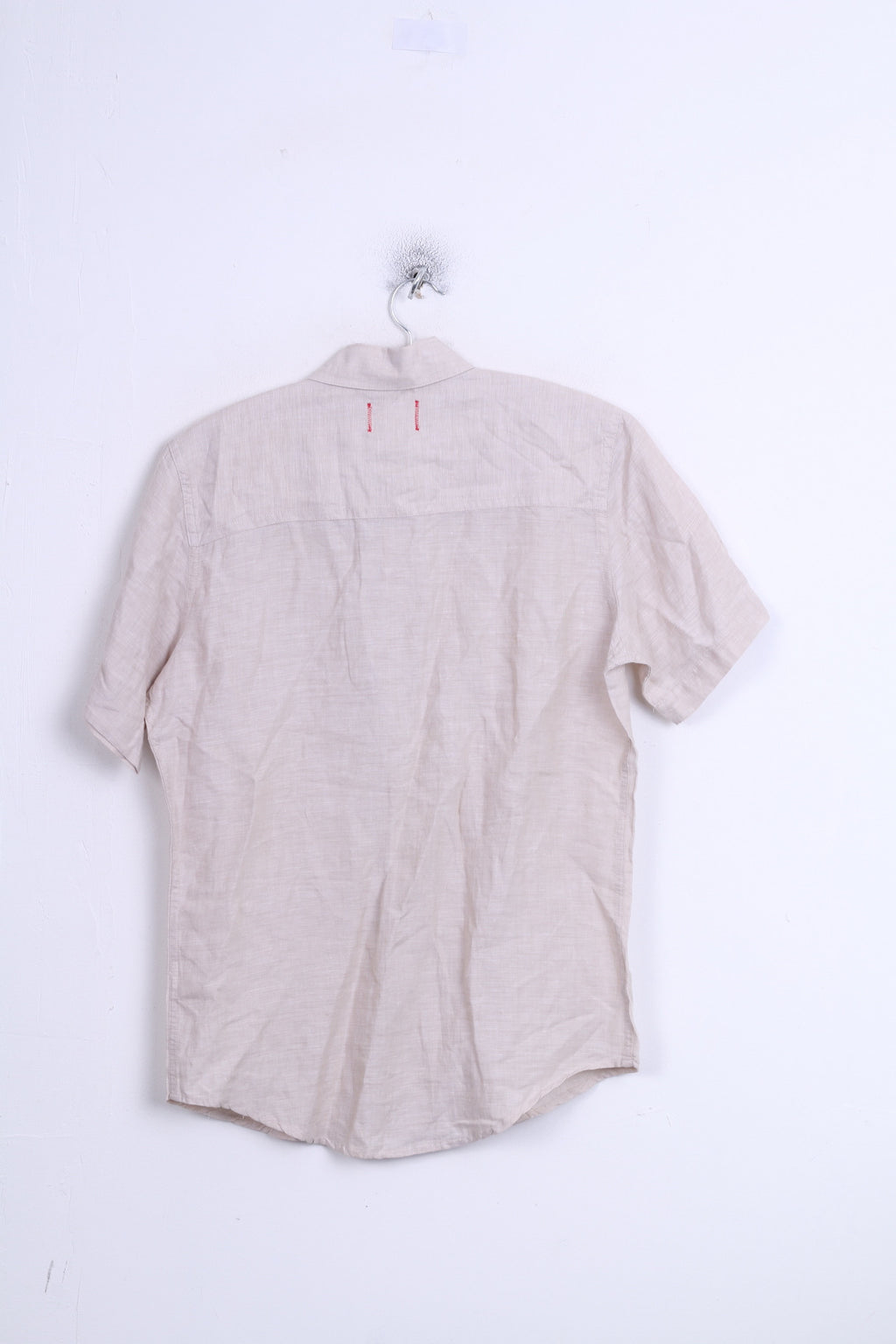 Camicia casual da uomo vintage ROSSA S a maniche corte in lino beige