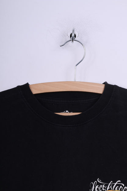 Camicia De Palma da uomo M nera Los Angeles girocollo in cotone