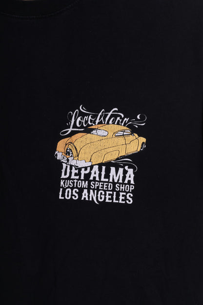 De Palma Mens M Shirt Black Los Angeles Crew Neck Cotton