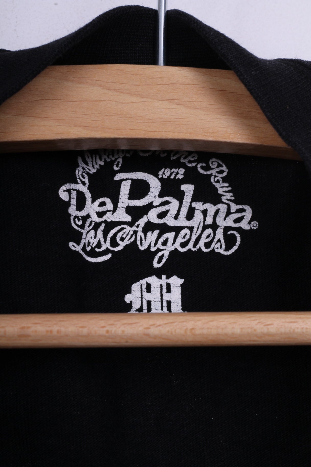 De Palma Mens M Shirt Black Los Angeles Crew Neck Cotton