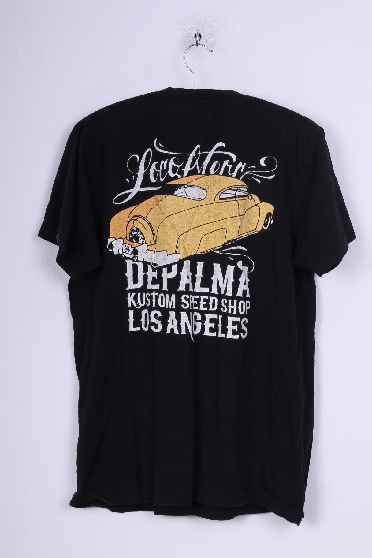 De Palma Mens M Shirt Black Los Angeles Crew Neck Cotton