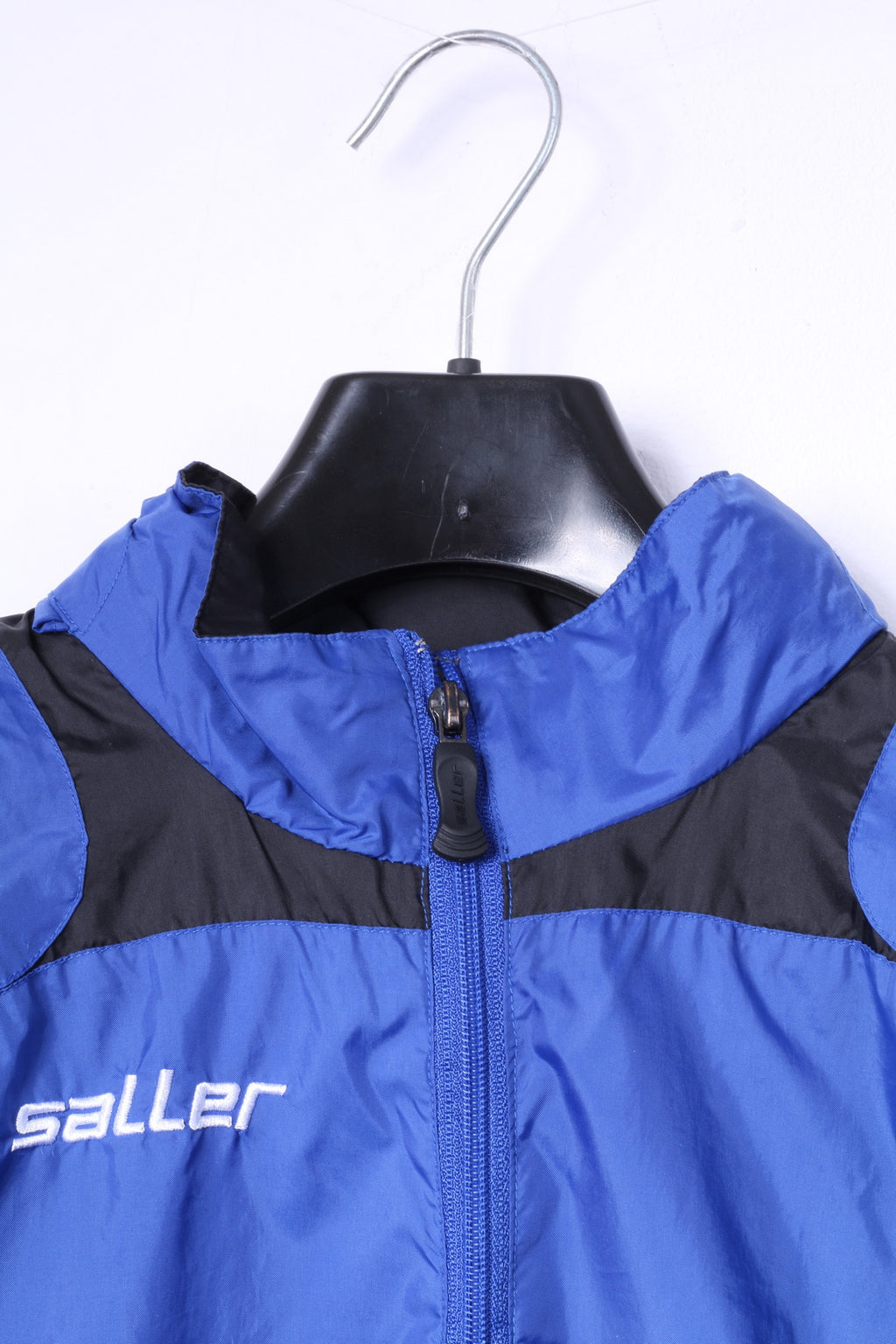 Saller Youth 164 Veste en nylon bleu avec fermeture éclair complète Sportswear # 10 Mythos SV Amisia