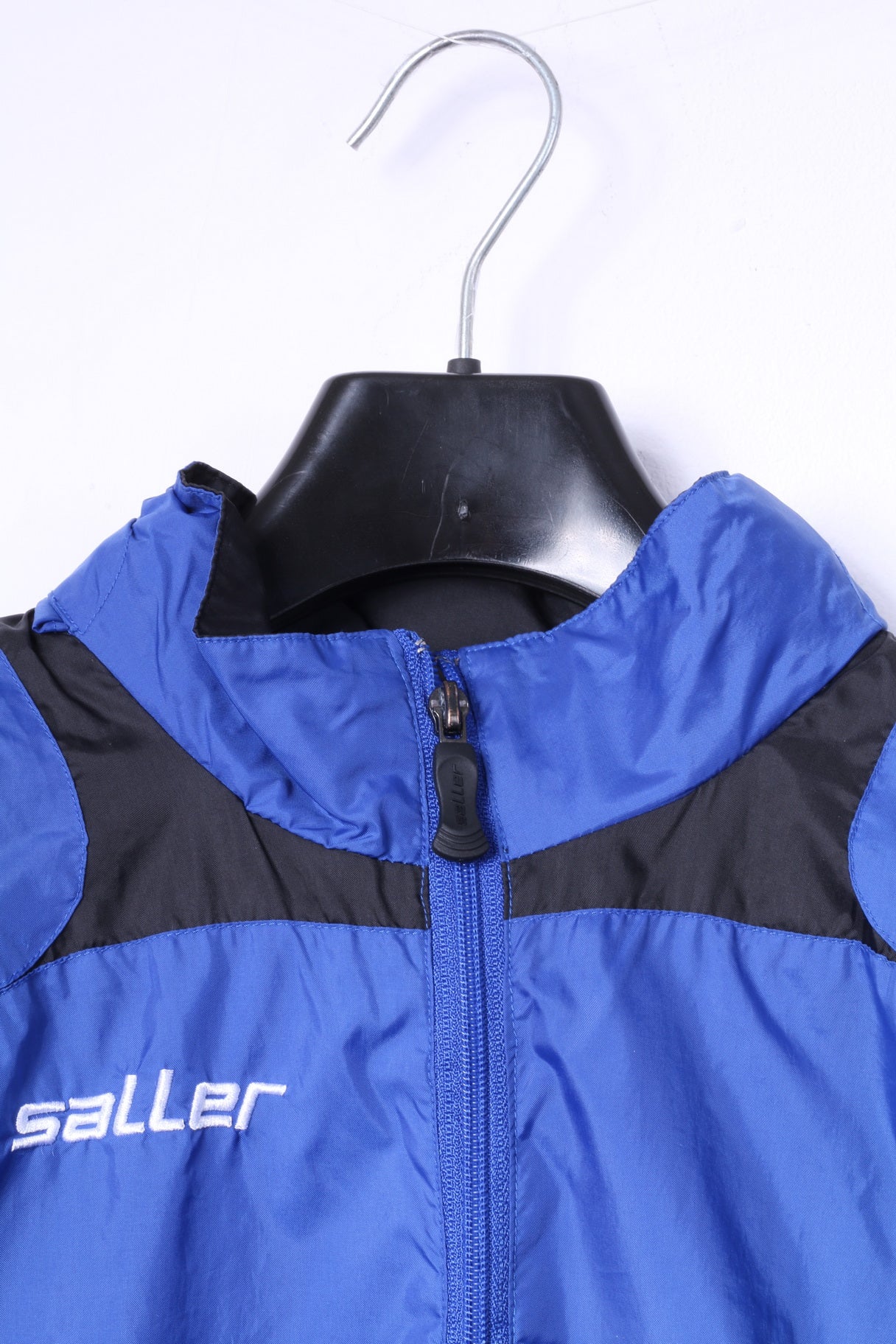 Saller Youth 164 Veste en nylon bleu avec fermeture éclair complète Sportswear # 10 Mythos SV Amisia