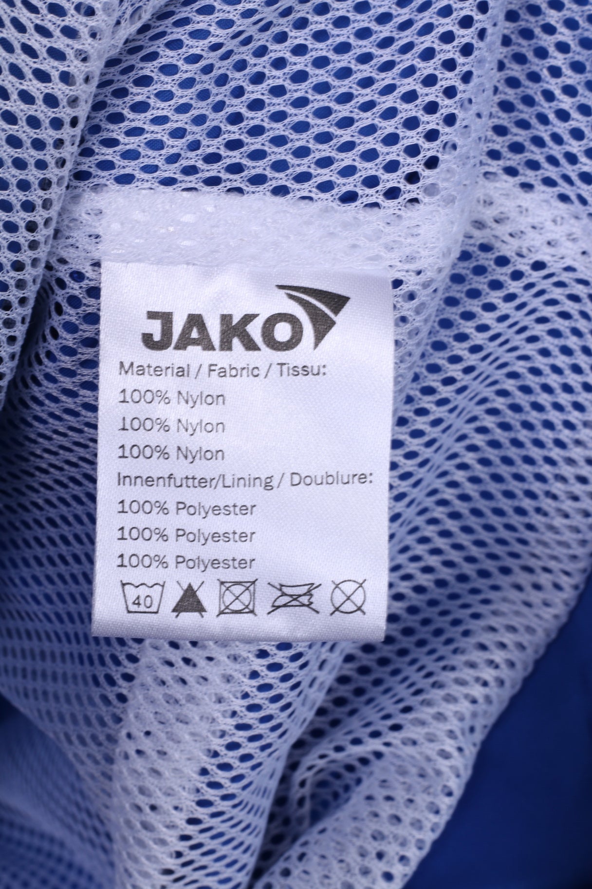 Jako Uomo XL Giacca Leggera Blu Cappuccio Nascosto Abbigliamento Sportivo Top Nylon Impermeabile KG Blau-Weiss 1947 KF 