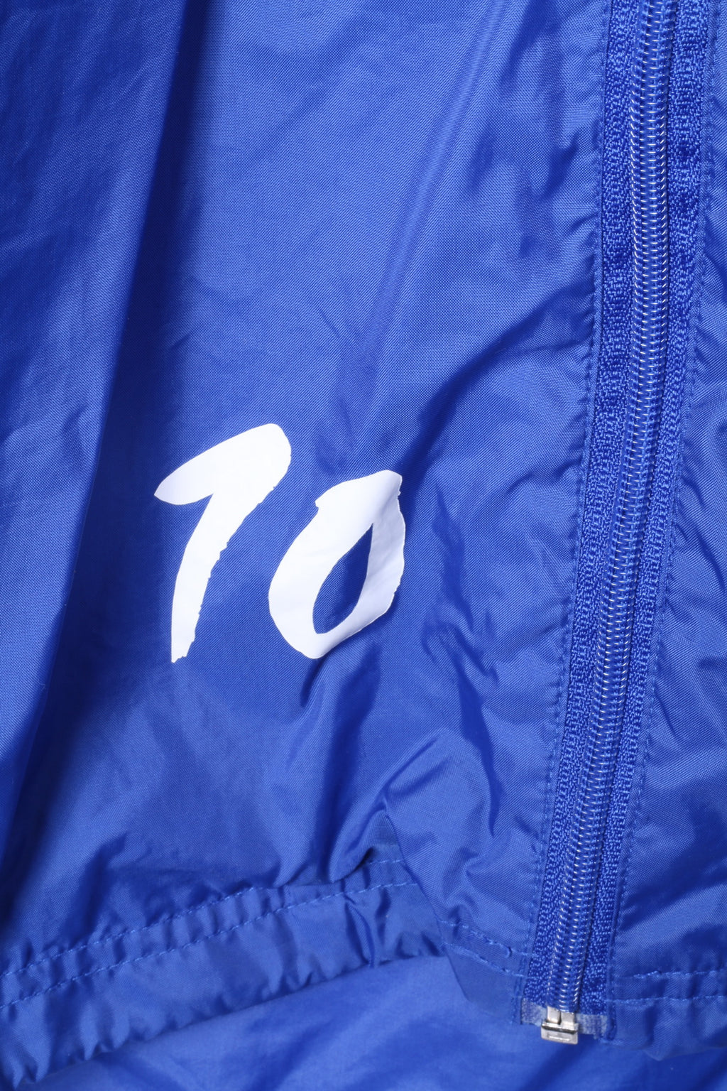 Saller Youth 164 Veste en nylon bleu avec fermeture éclair complète Sportswear # 10 Mythos SV Amisia