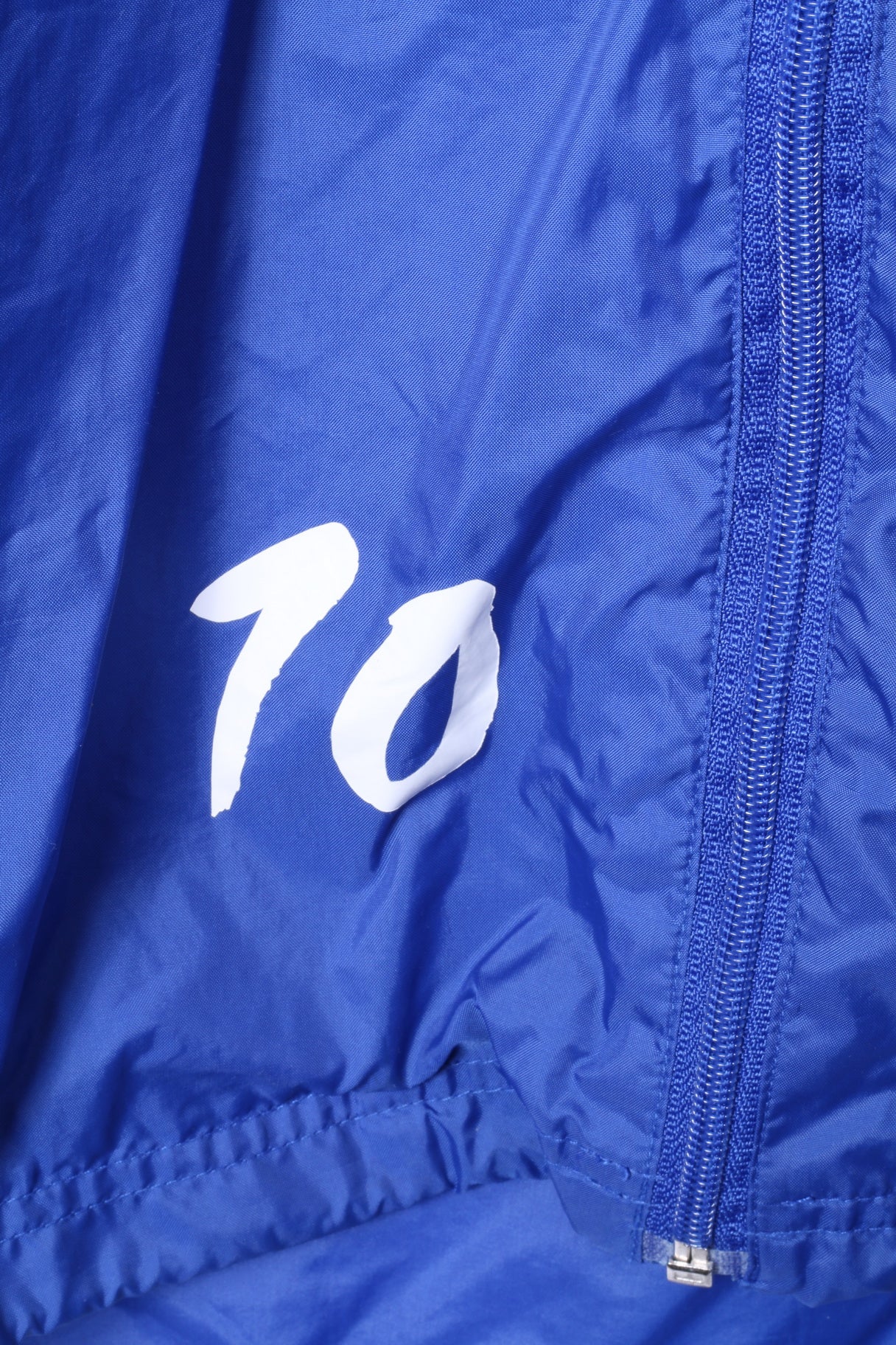 Saller Youth 164 Veste en nylon bleu avec fermeture éclair complète Sportswear # 10 Mythos SV Amisia