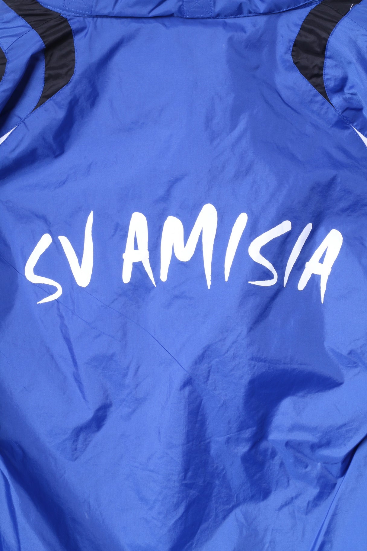 Saller Youth 164 Veste en nylon bleu avec fermeture éclair complète Sportswear # 10 Mythos SV Amisia