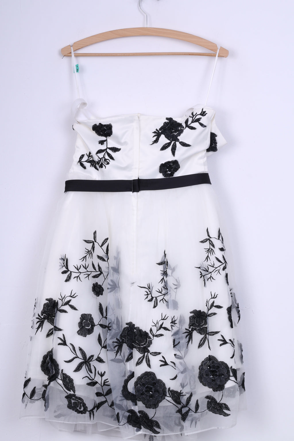 Abito midi da donna M con rose bianche in tulle per matrimonio