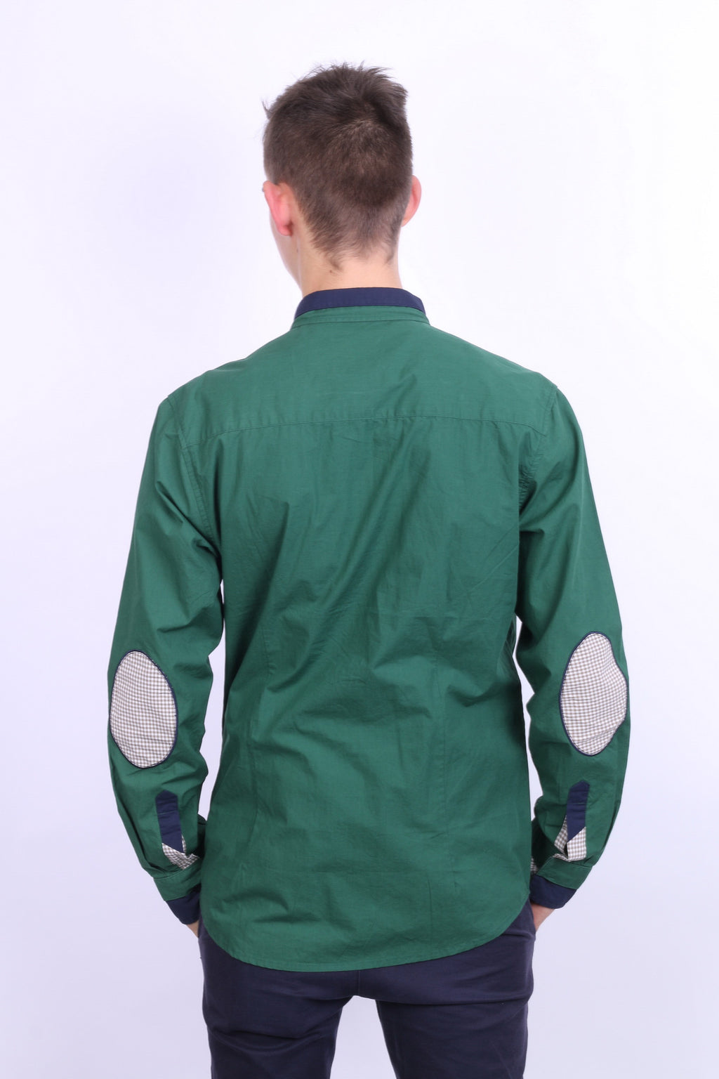 New Zirelli Mens XL Casual Shirt Dark Green Unique Cotton Buttons Down - RetrospectClothes