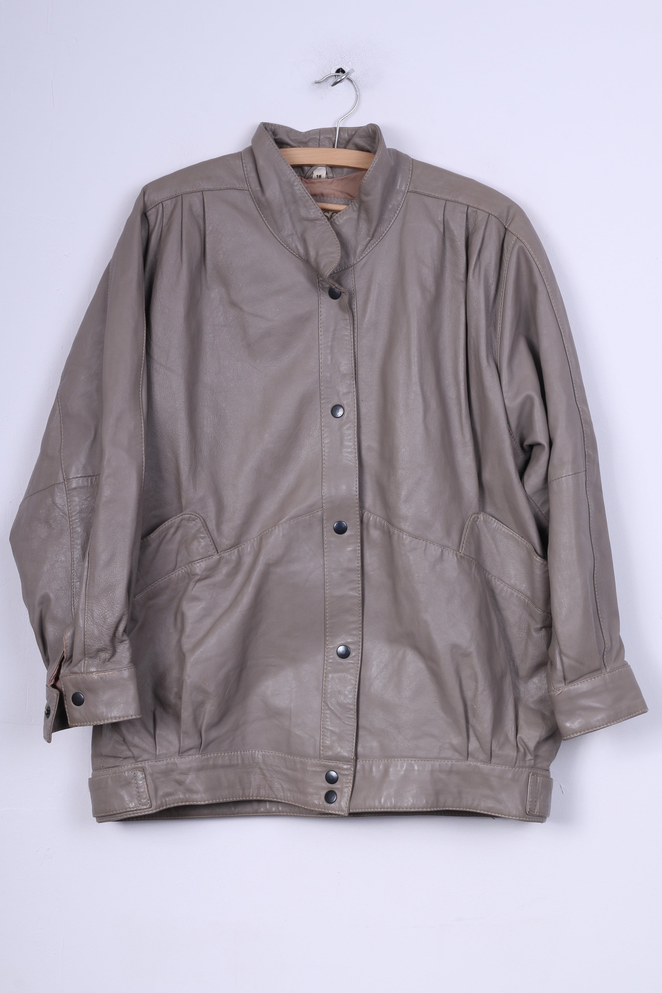 Giacca da donna Windsor London 18 XXXL Giacca in pelle grigia vintage