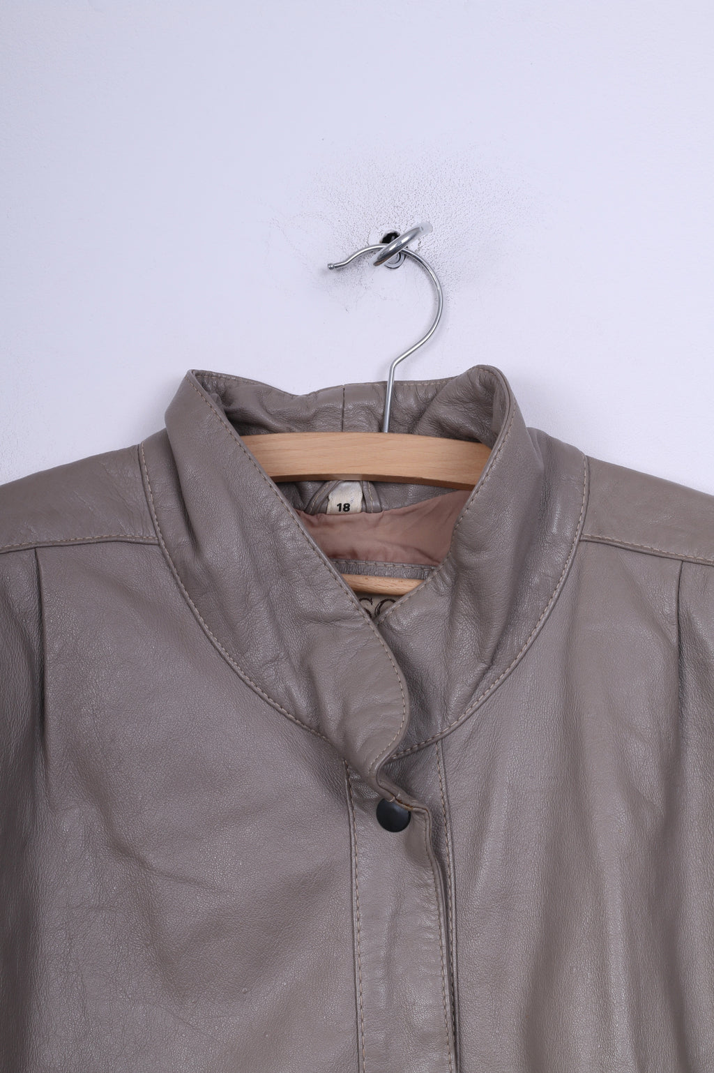 Windsor London Womens 18 XXXL Jacket Leather Grey Jacket Vintage