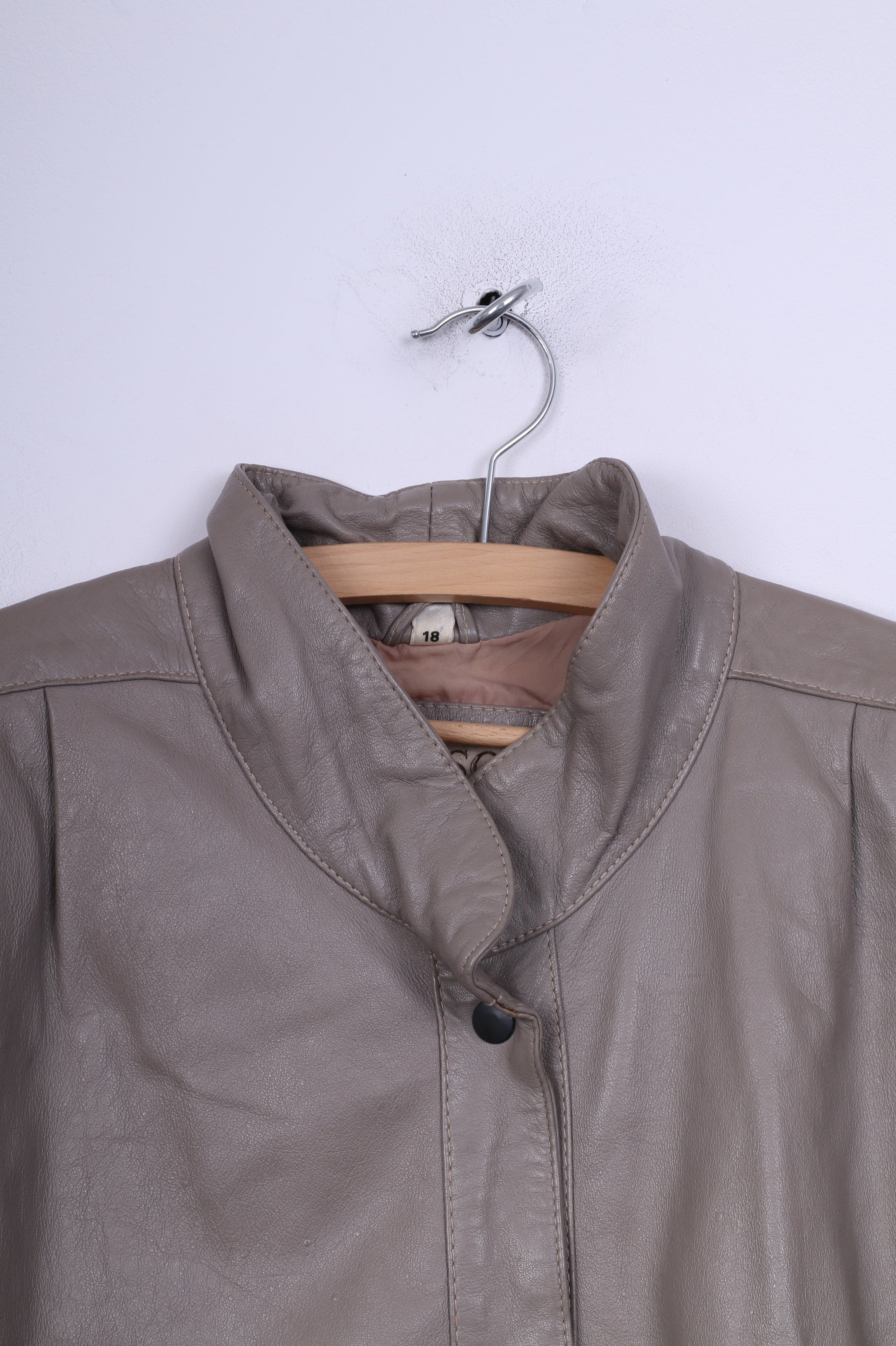 Giacca da donna Windsor London 18 XXXL Giacca in pelle grigia vintage