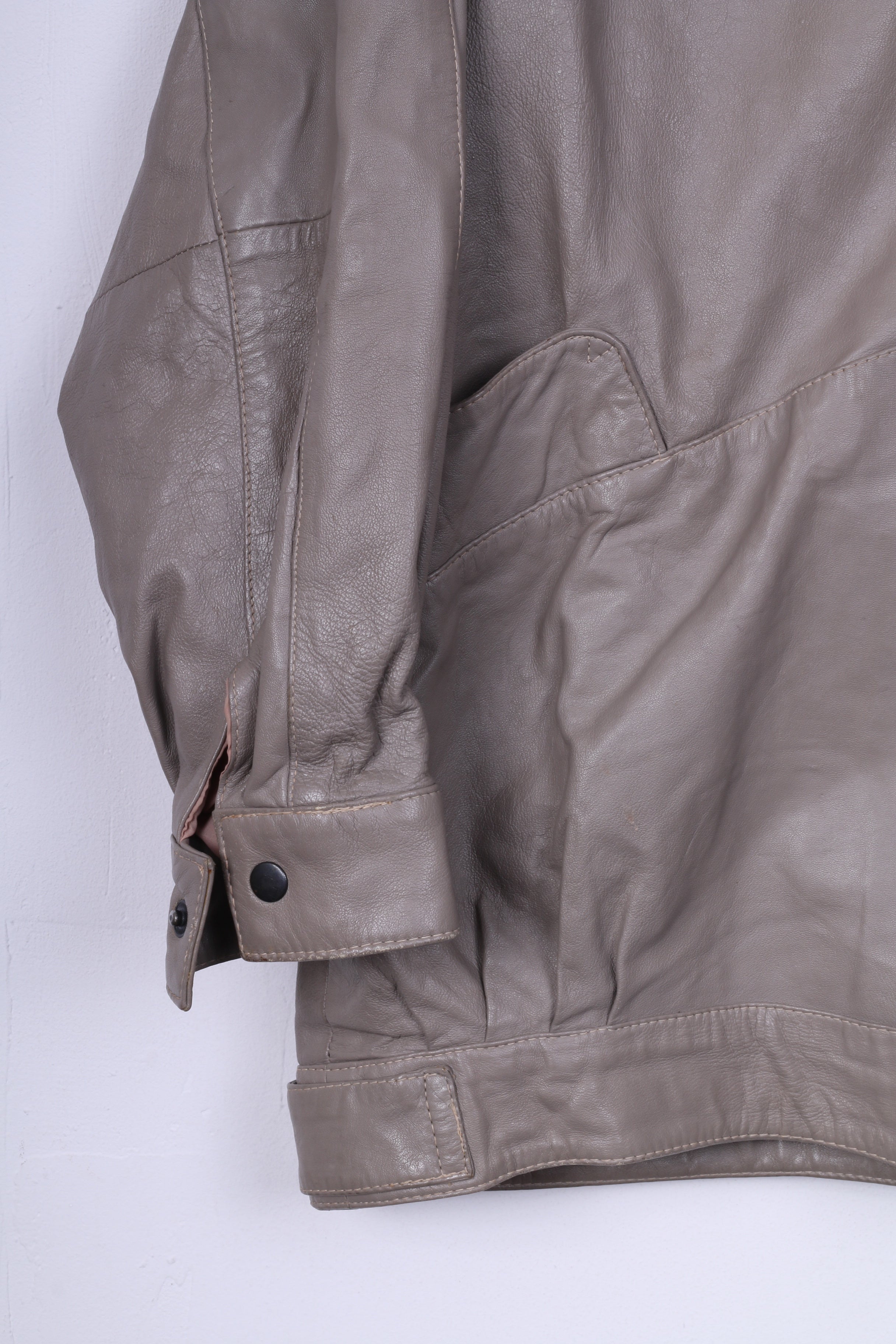 Giacca da donna Windsor London 18 XXXL Giacca in pelle grigia vintage