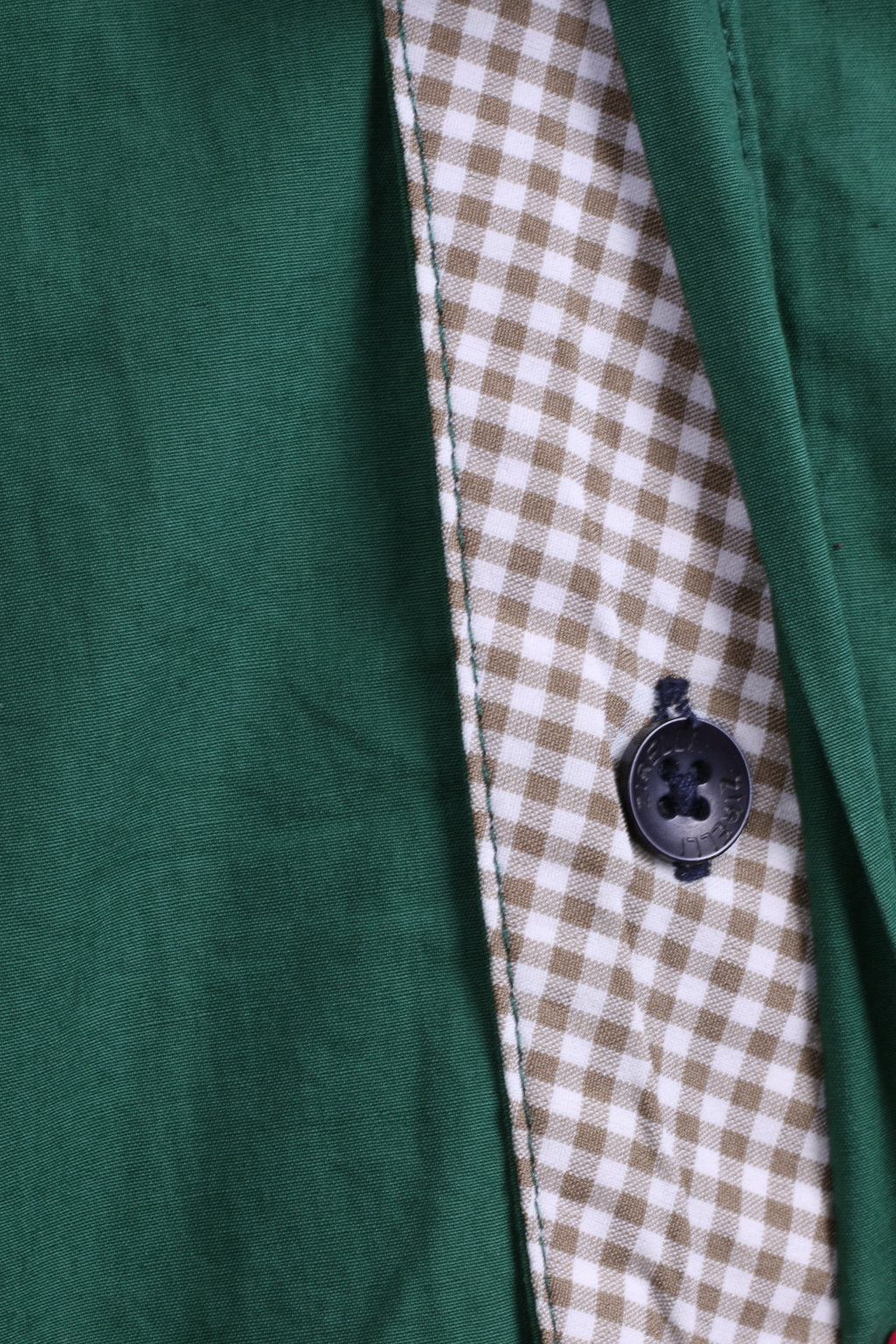 New Zirelli Mens XL Casual Shirt Dark Green Unique Cotton Buttons Down - RetrospectClothes