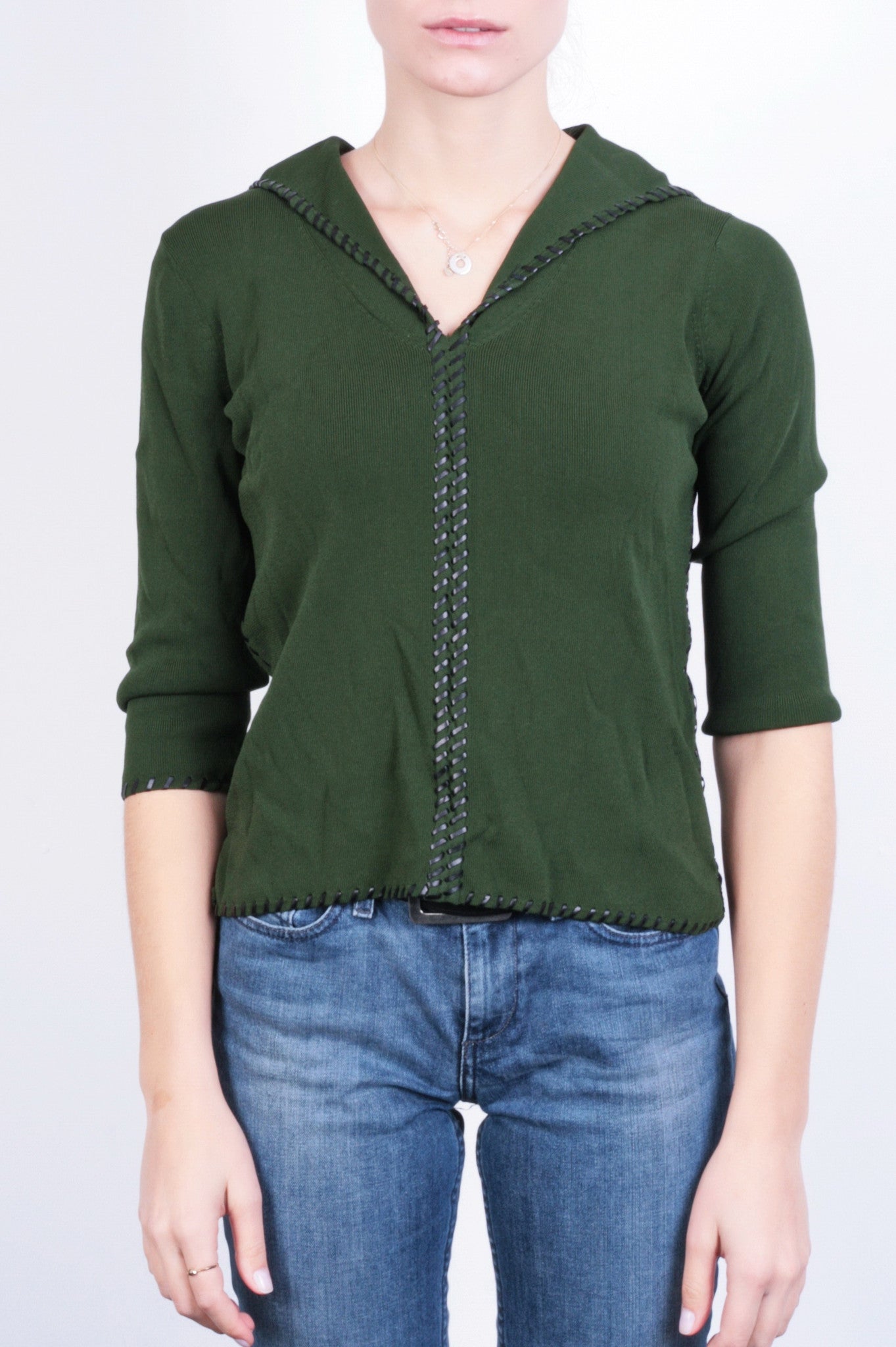 Grace Dane Lewis Womens S Jumper Sweater V Neck Green Vintage - RetrospectClothes