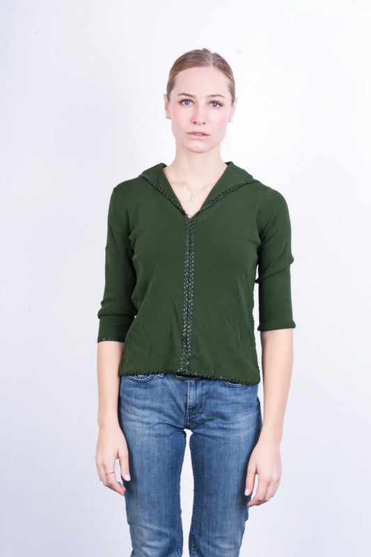 Grace Dane Lewis Womens S Jumper Sweater V Neck Green Vintage - RetrospectClothes
